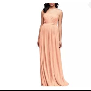 David’s Bridal Versa Mesh Convertible Womens Size 8 Fairy Prom Dress In Bellini